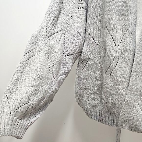 SO Elegant Wmn Open Front Gray Fox Heather Crop Cardigan Sweater Size 2X (NWT) - Picture 5 of 10